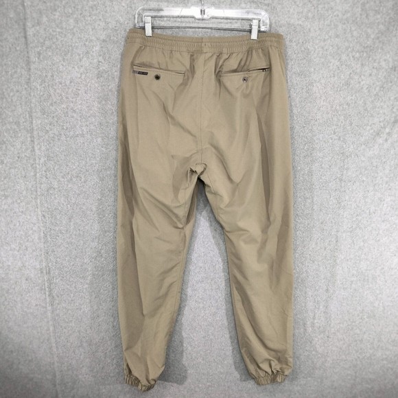 Hurley Jogger Pants Mens Size L Khaki Drawstring Mesh Lining Athleisure Nylon - Picture 8 of 13
